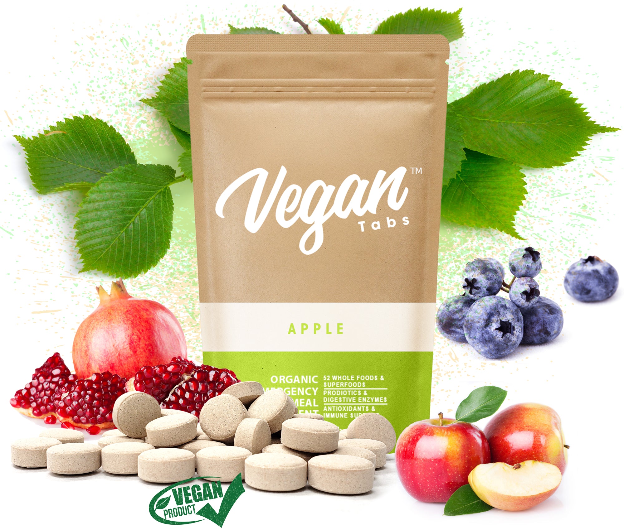 Vegan Tabs 2 Days Food Supply Apple